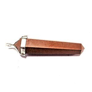 Double Terminated Red Jasper Pendant Without Chain